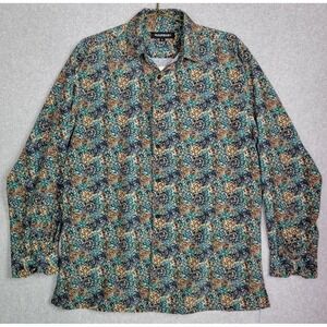 Bassiri Limited Collection Mens Large Abstract Mosaic Print Button Front Shirt